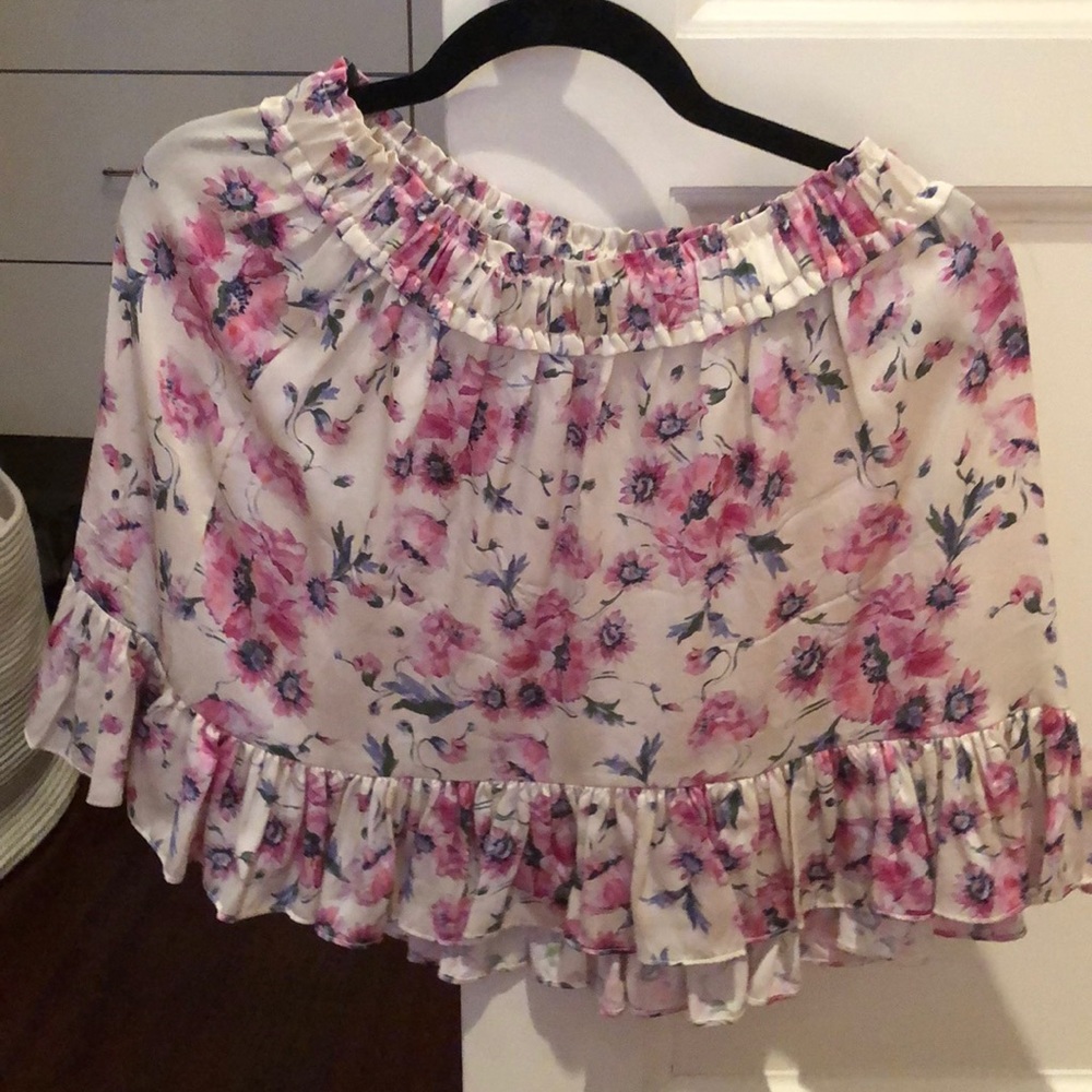 Love shack fancy silk floral skirt size large